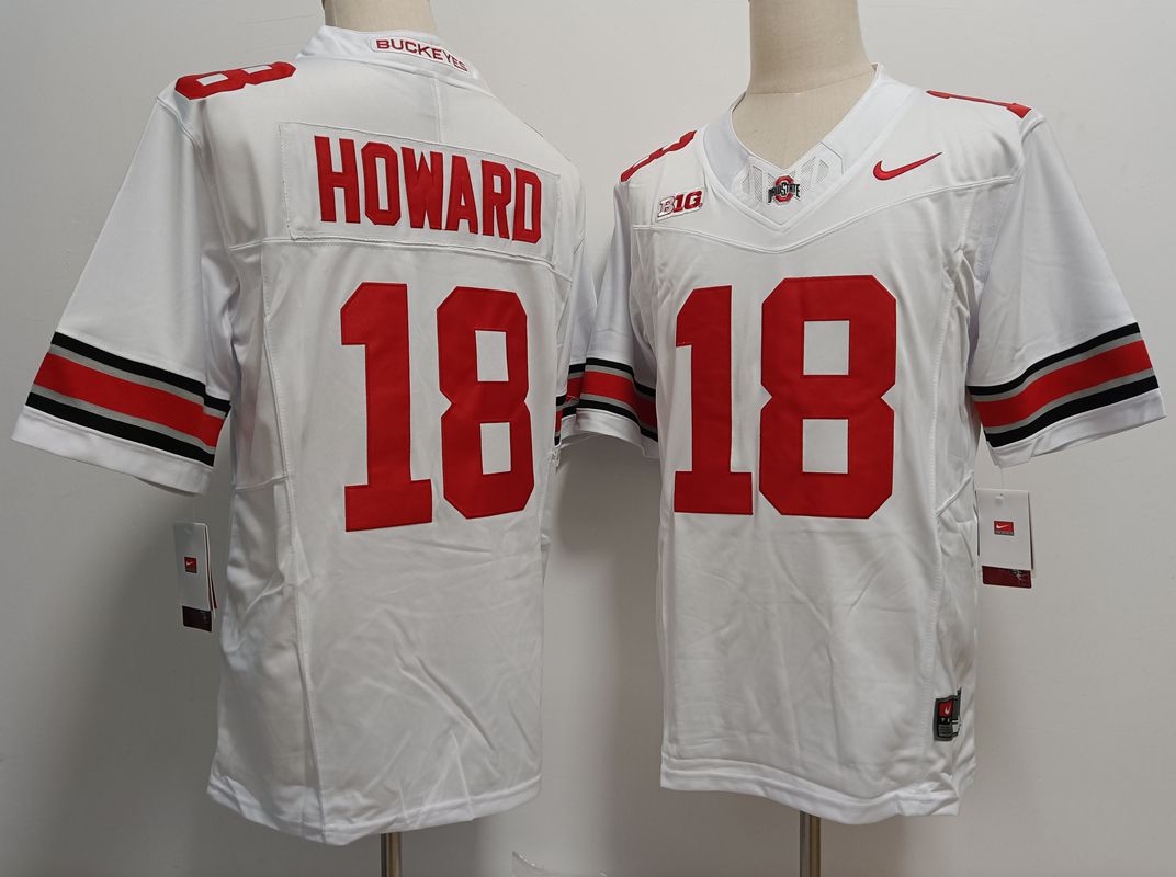 Men Ohio State Buckeyes #18 Howard White Nike 2025 NCAA Jersey